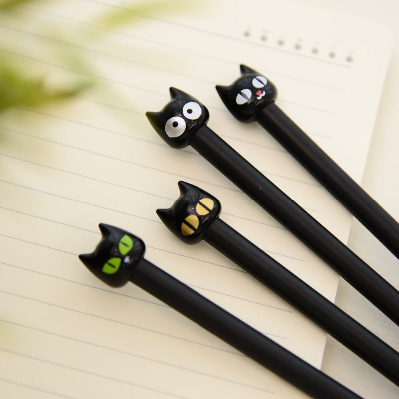 Cute Kawaii Cat Pens Black Ink Pen 0.5 MM Fine Point Pen 