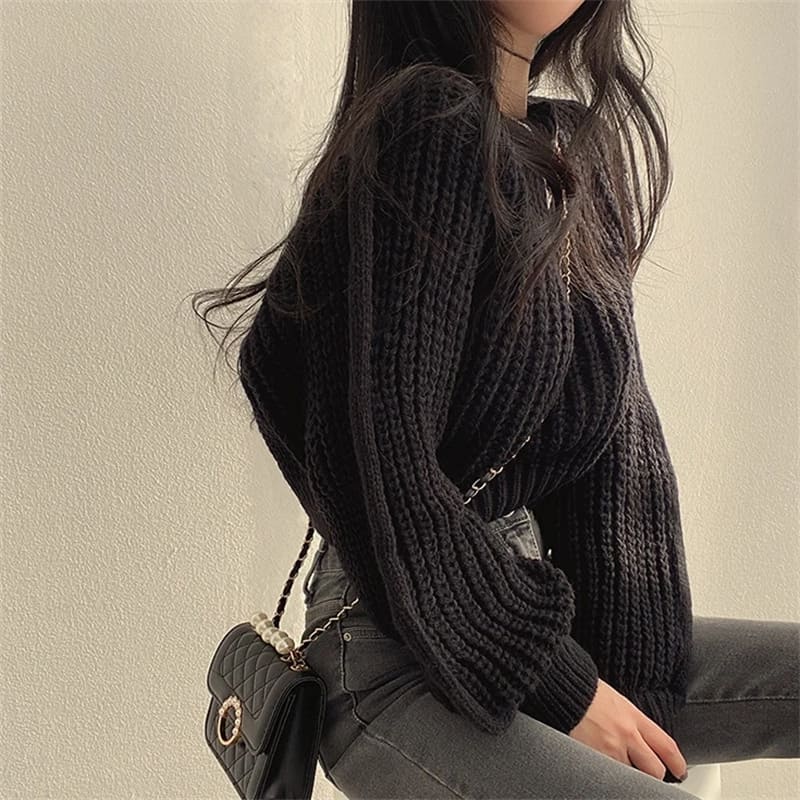 Vintage Chic Knitwear Loose Sweater