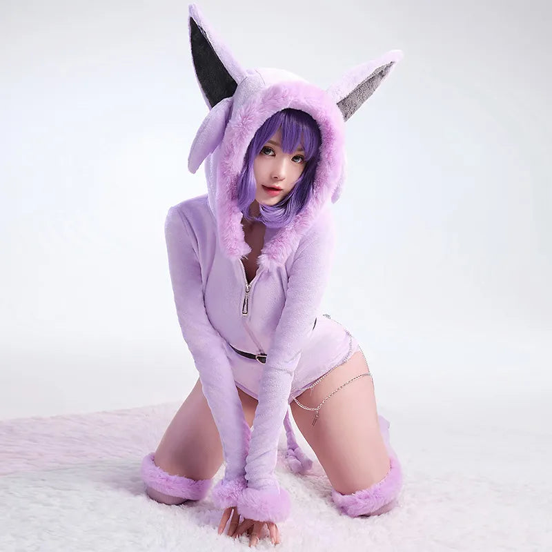 Cosplay Sexy Kitty Plush Jumpsuit Lingerie