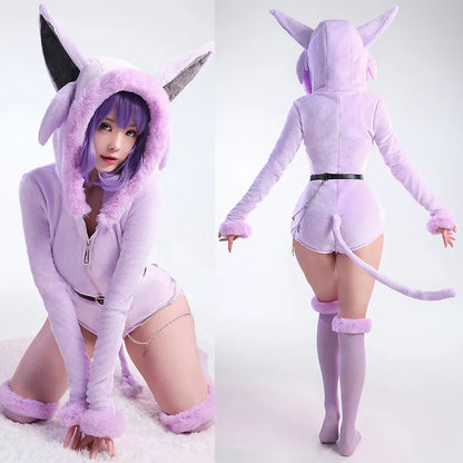 Cosplay Sexy Kitty Plush Jumpsuit Lingerie