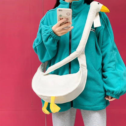 Kawaii Cartoon Duck Canvas Crossbody Bag