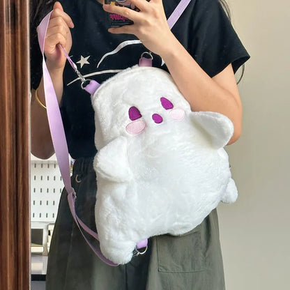 Kawaii Cartoon Ghost Plush Backpack