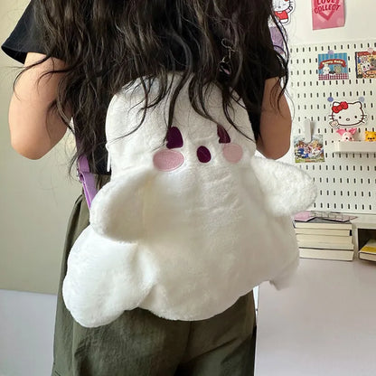 Kawaii Cartoon Ghost Plush Backpack