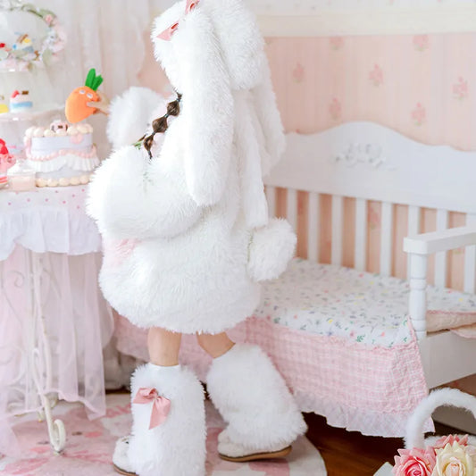 Kawaii Cute Bunny Family Matching Fluffy Four Pieces Set