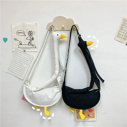 Kawaii Cartoon Duck Canvas Crossbody Bag