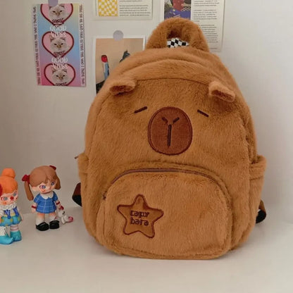 Kawaii Capybara Plush Backpack