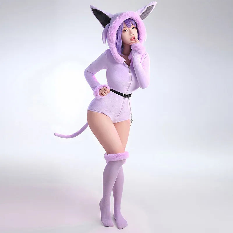 Cosplay Sexy Kitty Plush Jumpsuit Lingerie