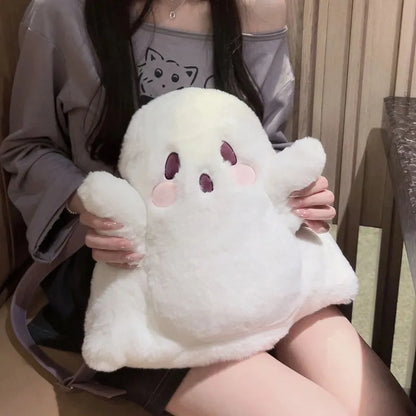 Kawaii Cartoon Ghost Plush Backpack