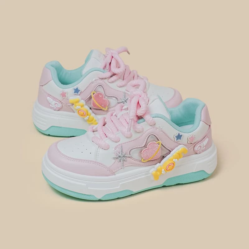 Kawaii Cartoon Heart Stars Sneakers