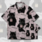 Cartoon Coffee Kitty Cat Casual Polo T-Shirt