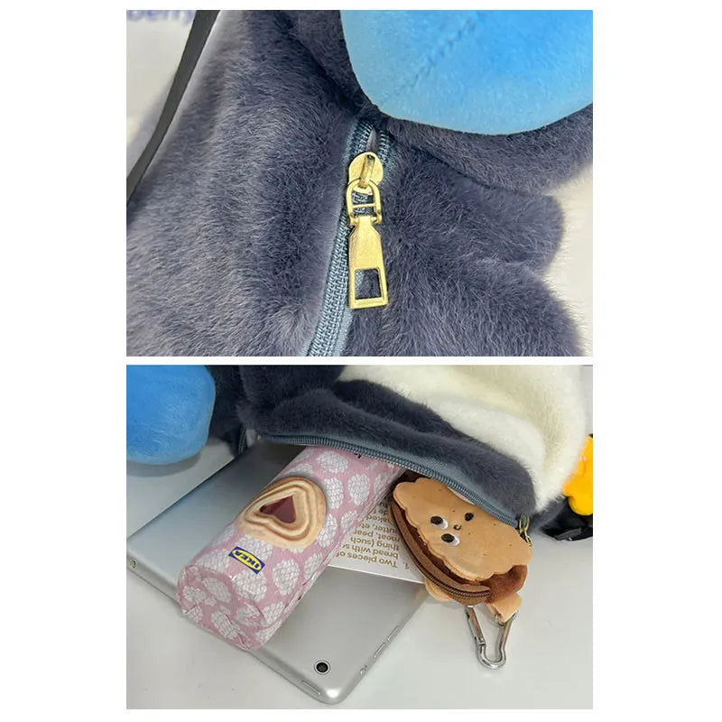 Kawaii Penguin Headphones Plush Backpack