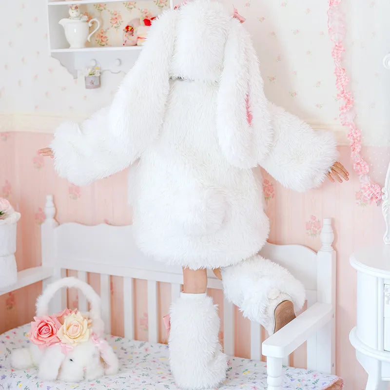 Kawaii Cute Bunny Family Matching Fluffy Four Pieces Set