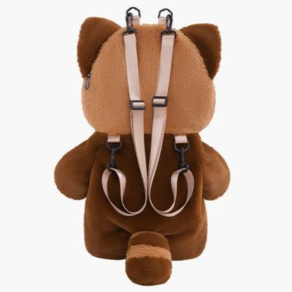 Kawaii Red Panda Plush Backpack Crossbody Bag