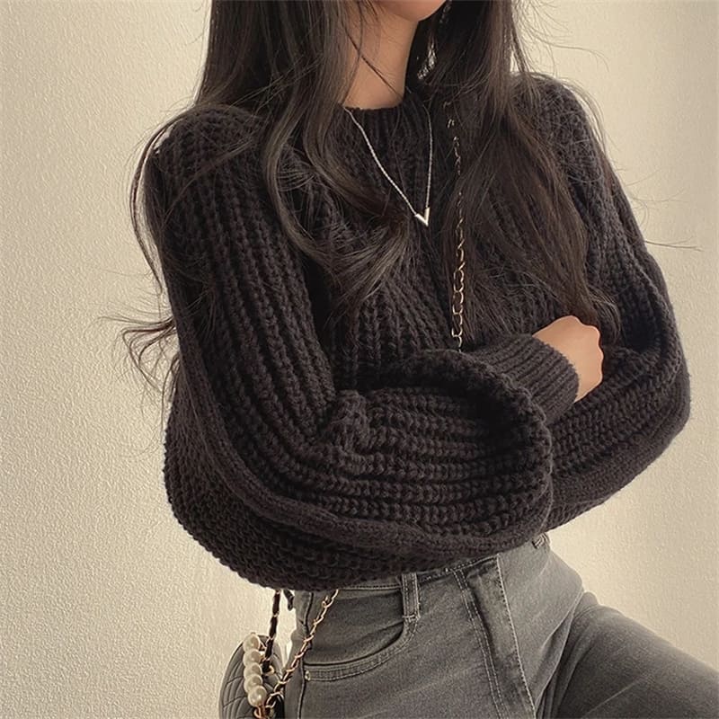 Vintage Chic Knitwear Loose Sweater