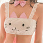 Kitty Cat Ears Pleated Skirt Bowknot Lingerie Set