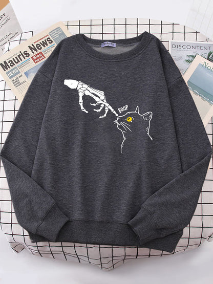 Skeleton Boop Cat Sweatshirt