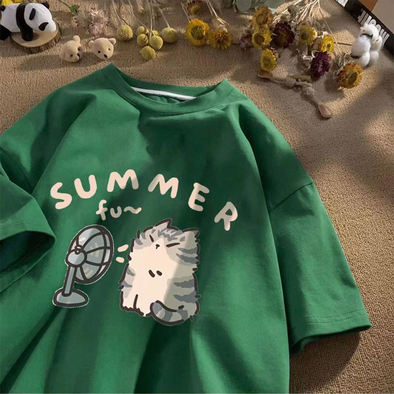 Cartoon Hot Summer Cat T-Shirt