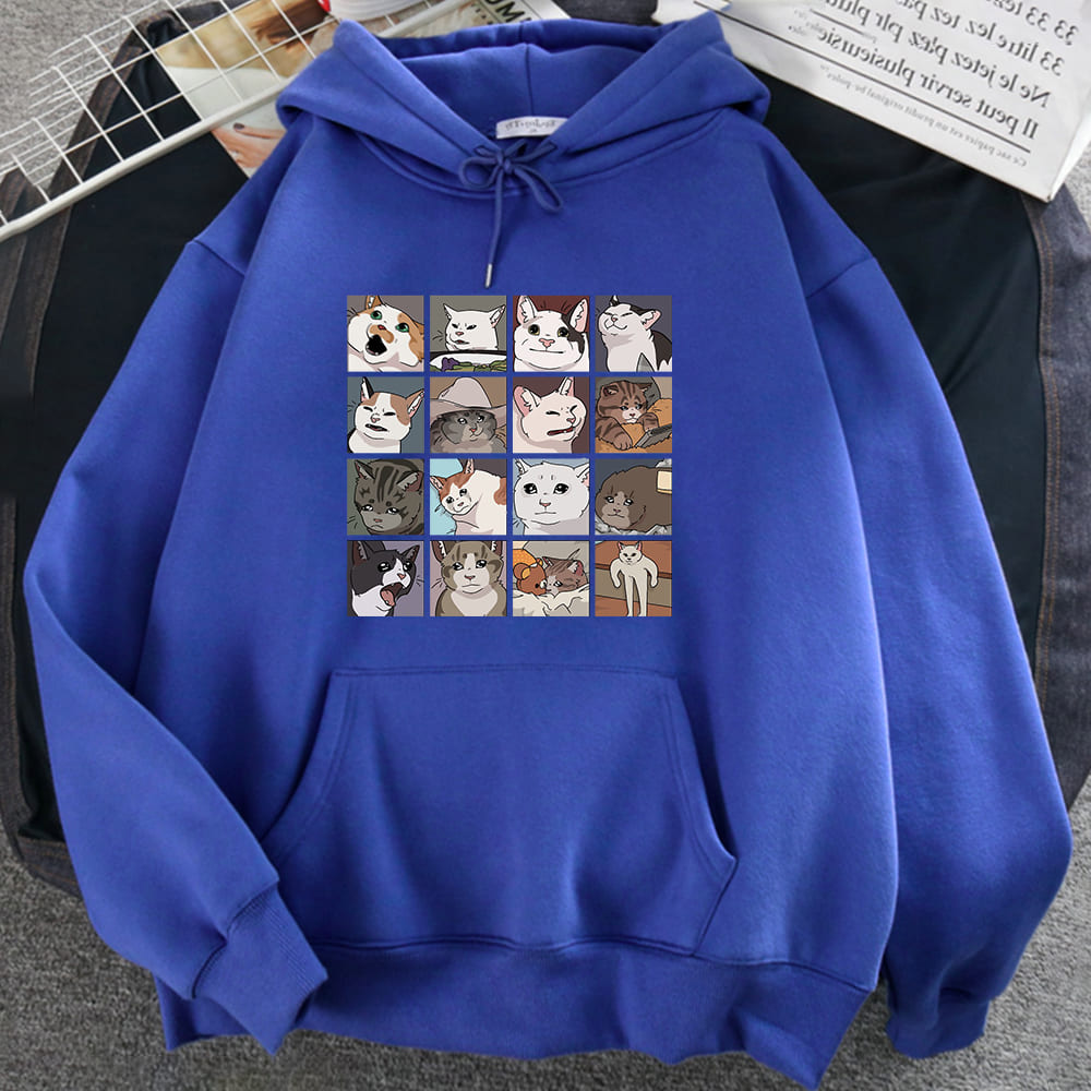 Blue sales cat hoodie