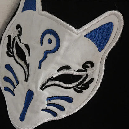 Cartoon Fox Mask Kitty Fish Drawstring Hoodie Coat