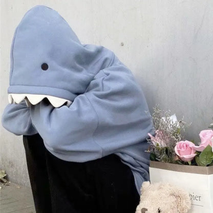 Kawaii Cartoon Shark Brooch Sweatshirt Hoodie