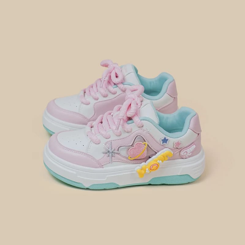 Kawaii Cartoon Heart Stars Sneakers