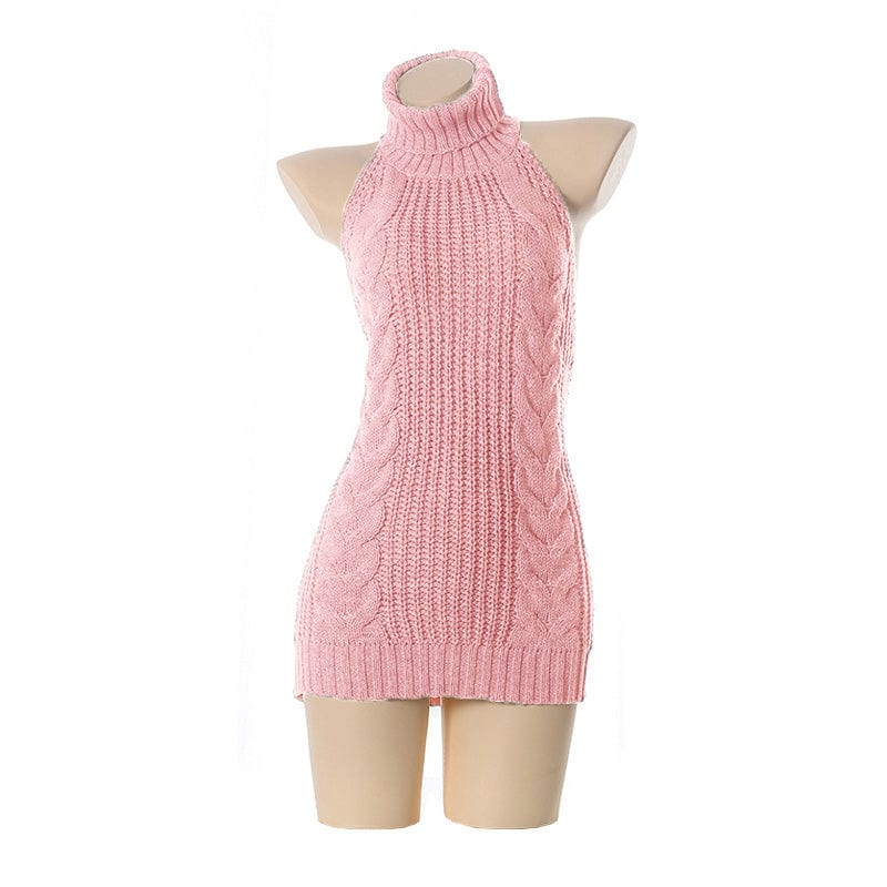 Backless Off-Shoulder Virgin Killer Sweater – Meowhiskers