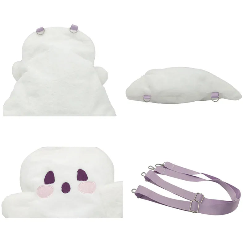 Kawaii Cartoon Ghost Plush Backpack