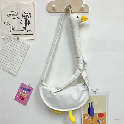 Kawaii Cartoon Duck Canvas Crossbody Bag