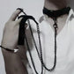 Leather Collar With Chain Chocker