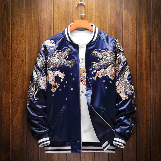 Double Dragon Crescent Phoenix Sukajan Jacket