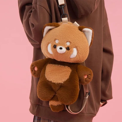 Kawaii Red Panda Plush Backpack Crossbody Bag