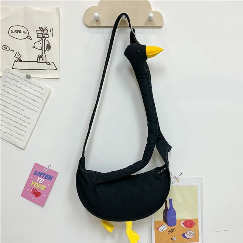 Kawaii Cartoon Duck Canvas Crossbody Bag