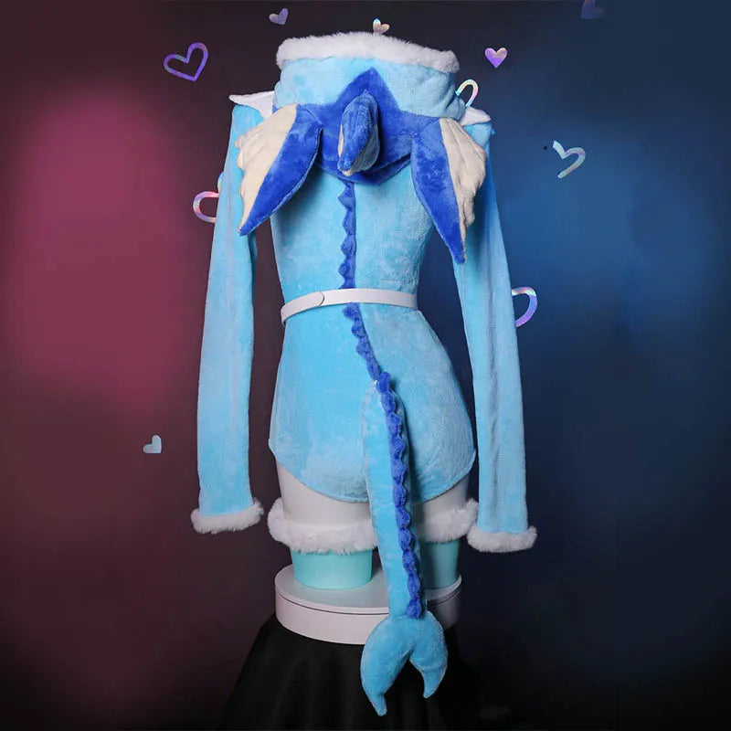 Cosplay Kawaii Cartoon Zipper Plush Jumpsuit Lingerie