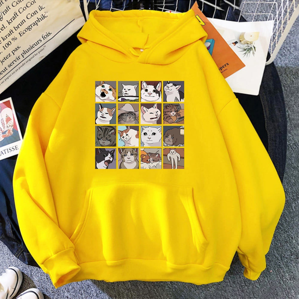 Yellow hot sale cat hoodie