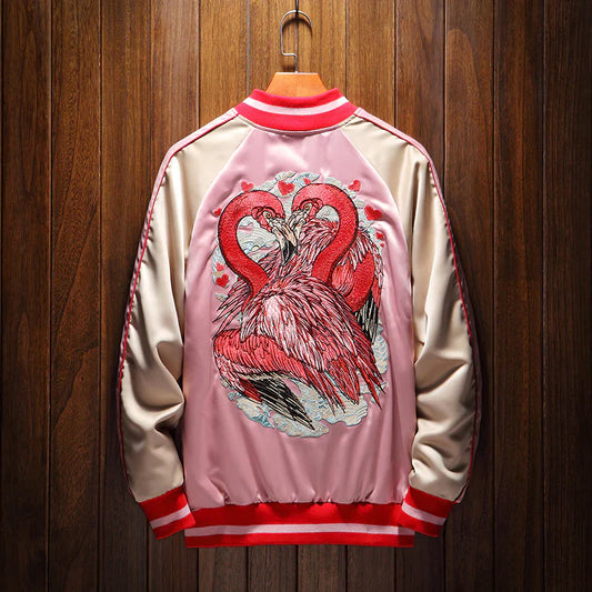 Double Flamingo Love Heart Sukajan Jacket