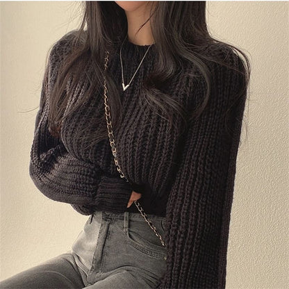 Vintage Chic Knitwear Loose Sweater