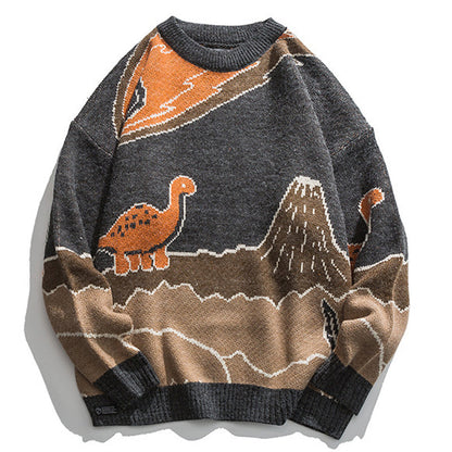Harajuku Cartoon Little Dinosaur Sweater