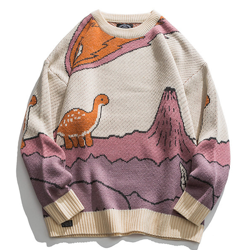 Harajuku Cartoon Little Dinosaur Sweater