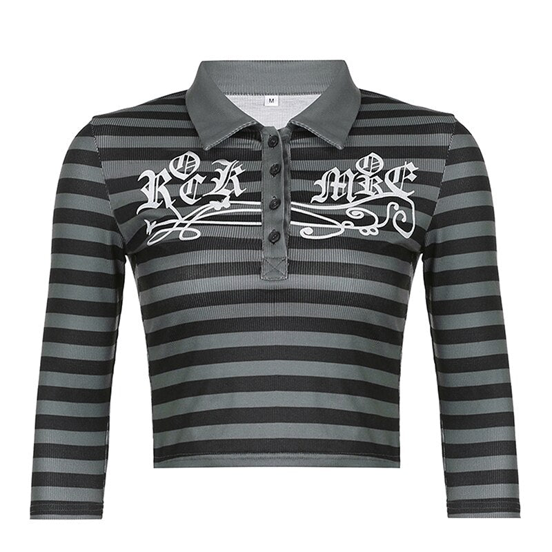 Y2k Goth Style Button Up Shirt