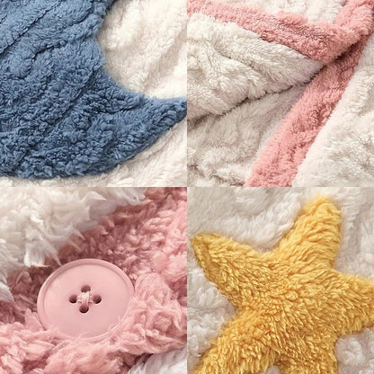Kawaii Hooded Bunny Ears Moon Star Pajamas Set
