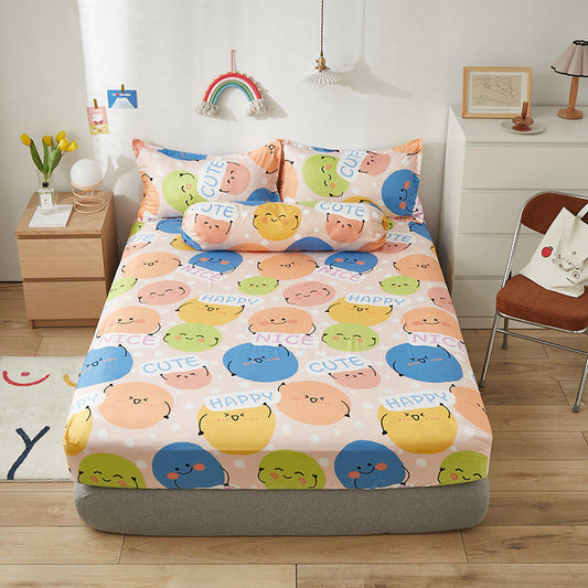Numbers Of Happy Emojis Fitted Bedsheet