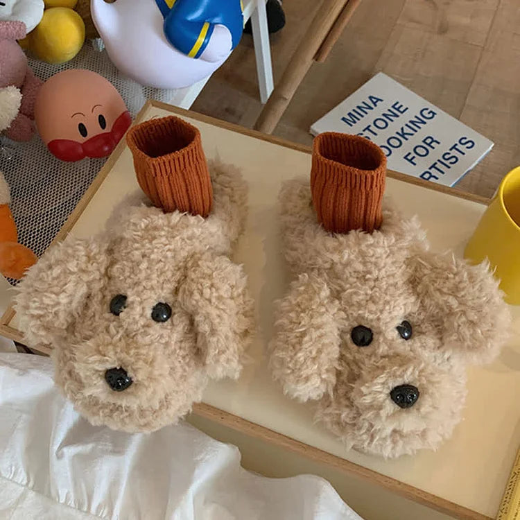 Kawaii Fluffy Puppy Slippers