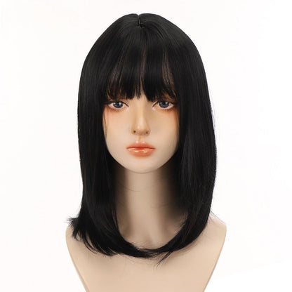 Punk Goth Short Straight Wigs With Bangs