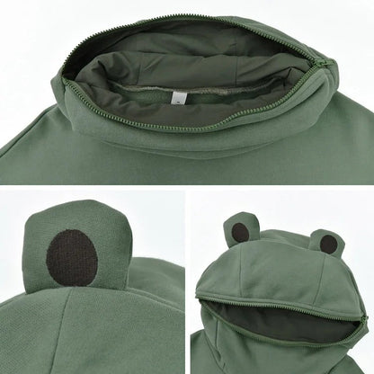 Kawaii Funny Hooded Frog Sweatshirt Hoodie