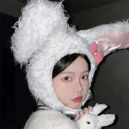 Kawaii Fluffy Long Bunny Ears Hat