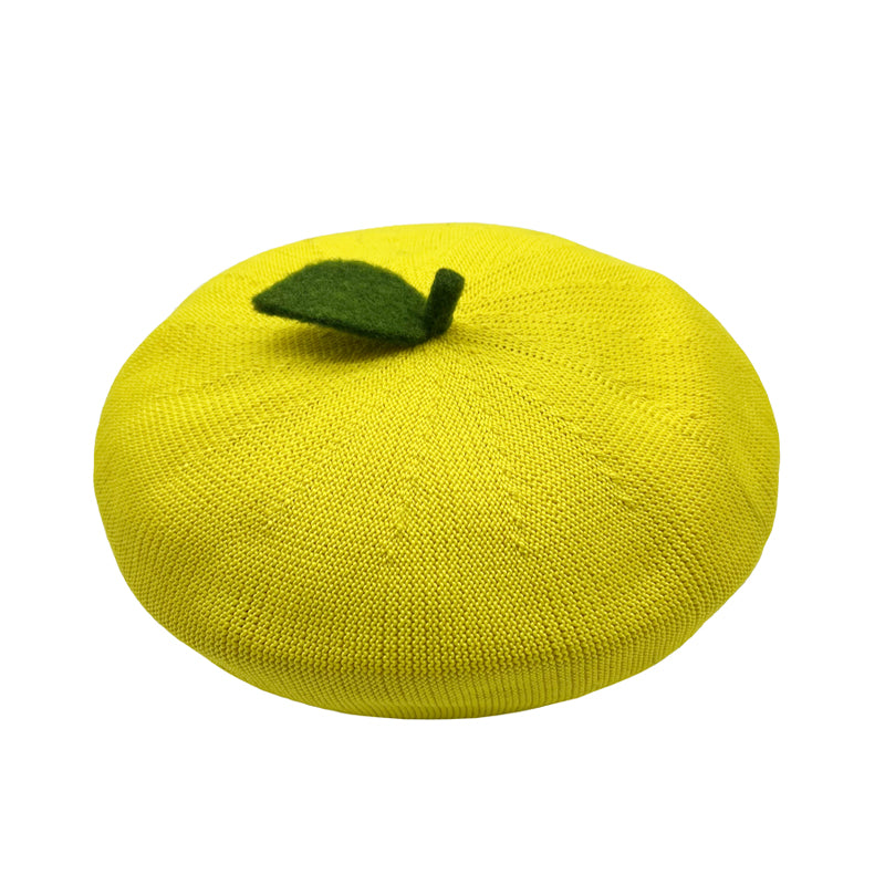 Vintage Fruit Knit Wool Beret Hat