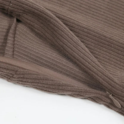 Preppy Hollow Out Sweatshirt Ruffle Split Slip Dress Two Piece Set