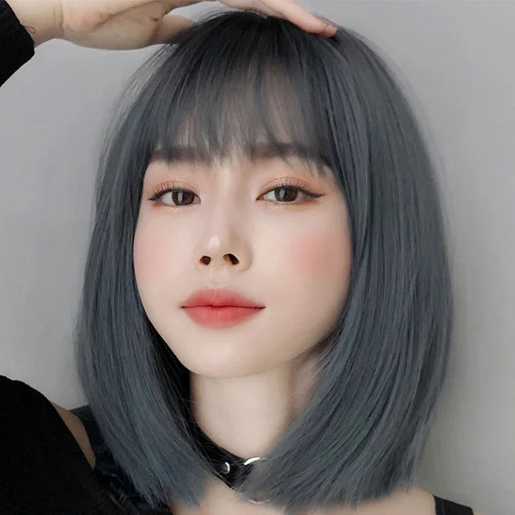 Natural Sweet Short Wig With Bangs