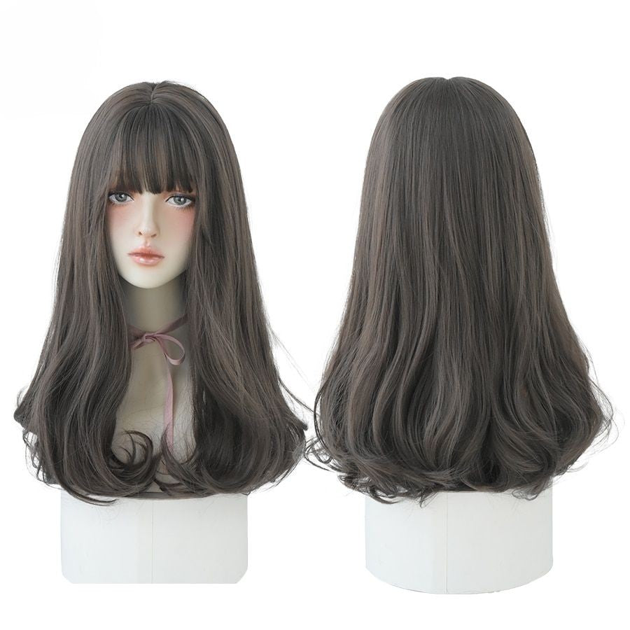 Long Wavy Hair Highlights Wigs With Fluffy Bangs
