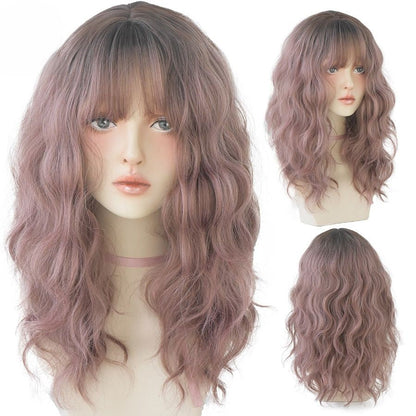 Cosplay Long Curly Hair Layered Wig With Bangs